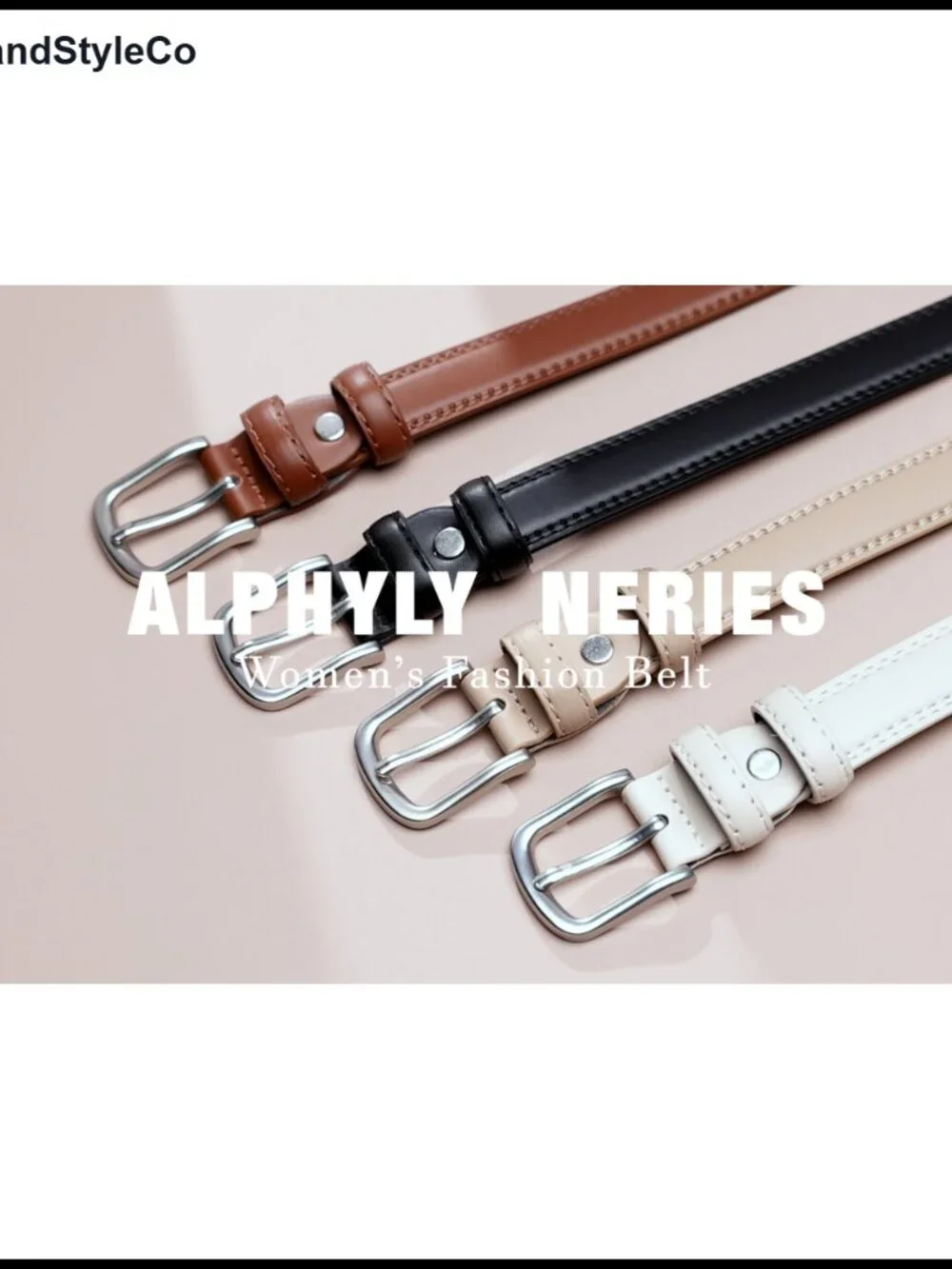 Women's Fashion Belts 2 Pack Faux Leather PU Minimalist Silver Buckle Trendy